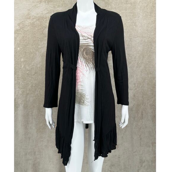 Cocomo‎ Top Womens Large Black Mock Layer Tunic Office Work Travel Artsy Modest - Picture 1 of 12